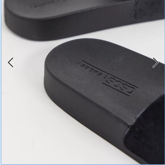 ASOS DESIGN Fizzer Leather Sliders/Slides/Sandals/Slippers - Picture 4 of 6